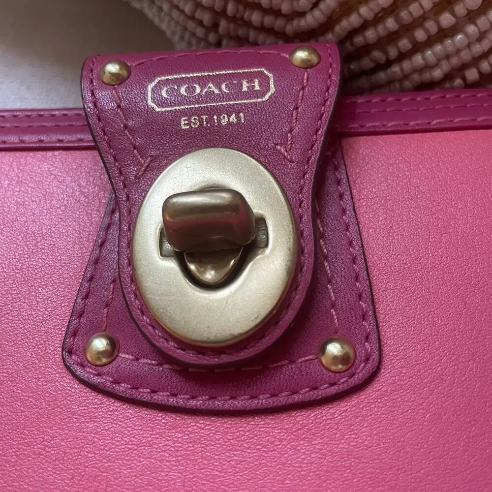 Coach Legacy Turnlock Planner Cover Pink Leather Agenda, Pen, Notebook Rare Y2K